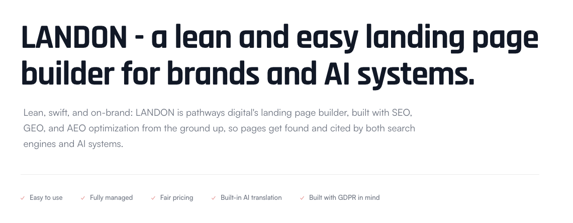 Landon – a lean and easy landing page builder